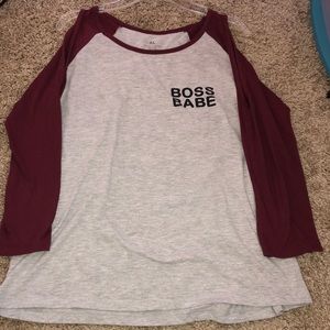 Long sleeved ‘boss babe’ tee